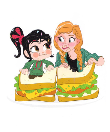 tenshichan1013:vanellope hangs out with royalty