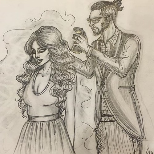 What an awesome drawing 😍❤️ Repost from @vincenzo_stylist via @RepostWhiz app: My incredibly talented salon coordinator @daynorbivs drew this for me !!!!! I love it !!!! ✂️✂️✂️✂️ Photographer : @jpaullphoto  Model : @missmeena1