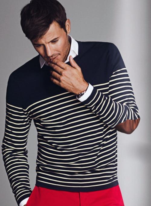maninpink:  H & M - stripes and elbow patches