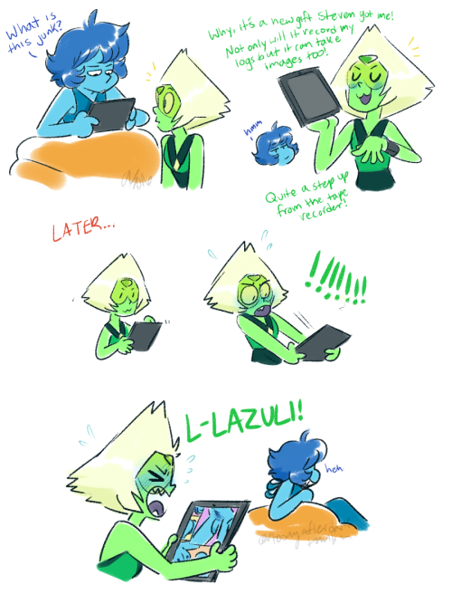 cartoonyafterdark:  ok but the terrible potential now that peri has a new ipad 