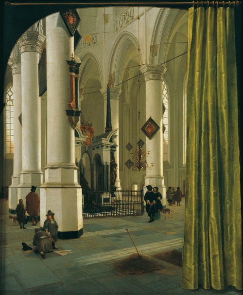 Interior of the Nieuwe Kerke, Delft, with the tomb of William the Silent, Prince of Orange by Hendri