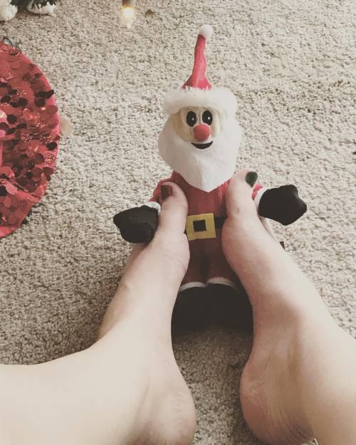 Why is Santa so happy? Because he&rsquo;s in between my feet of course Want to be as happy as hi