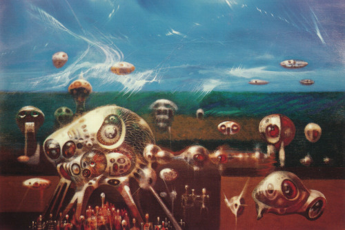 martinlkennedy:Painting by Richard Powers for the 1970s anthology The Future Now. From the book Infinite Worlds by Vincent Di Fate (1997)