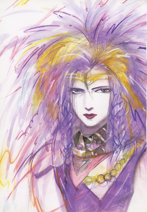 80sanime: Yoshitaka Amano Illustrations of Yellow Belmont from Genesis Climber Mospeada