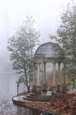 d-re-a-m-e-r:  (1) Winter Lake Gazebo Print by Paul Slebodnick on We Heart It.