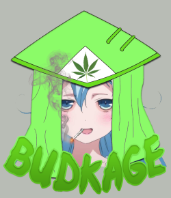 thepotheadotaku:  My New Logo  I’m The Budkage 😂😂 Wat U Stoners Think 😂😝