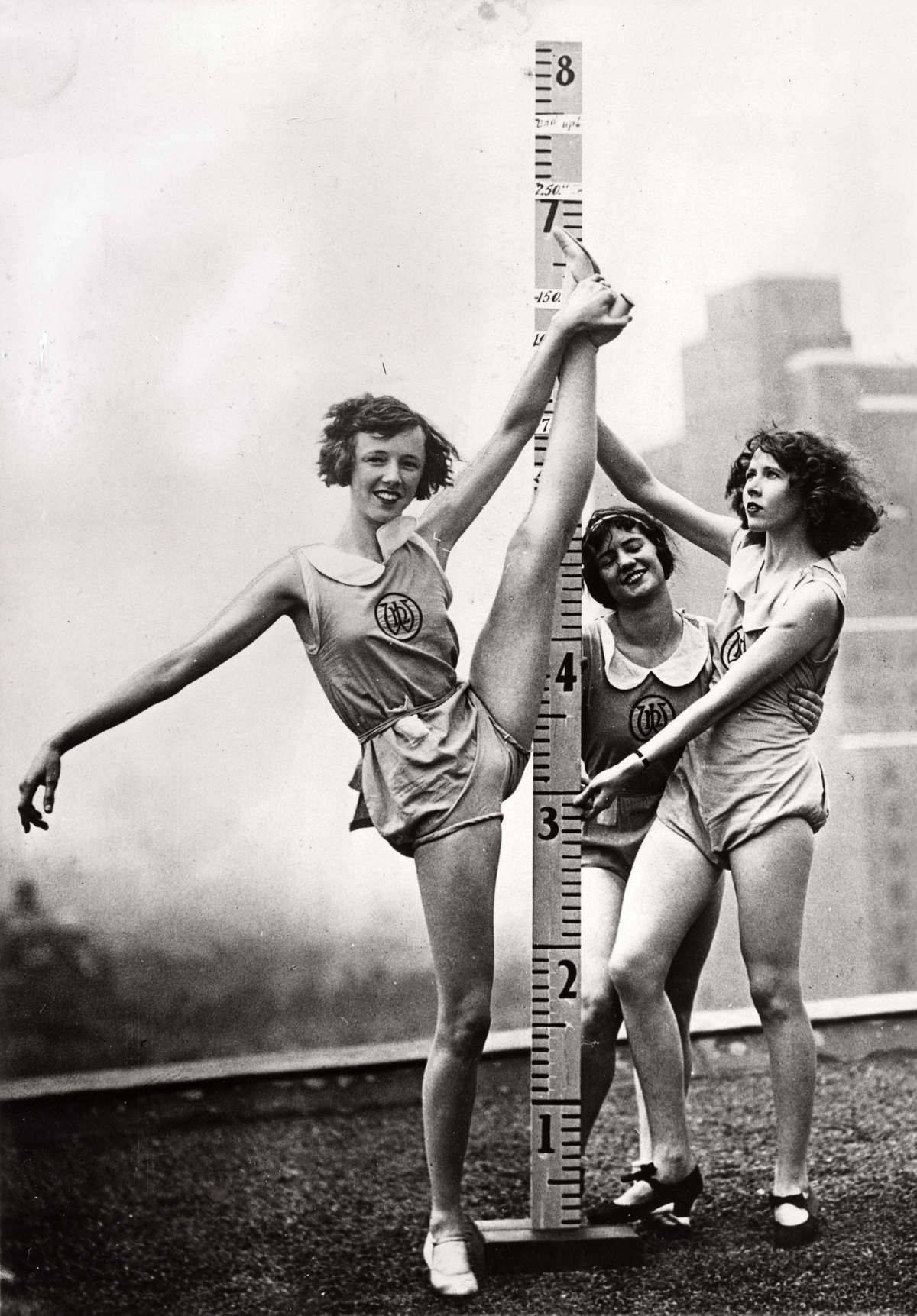need-reality-asylum: Girls stretching legs and measuring them, New York, 1931   Source: