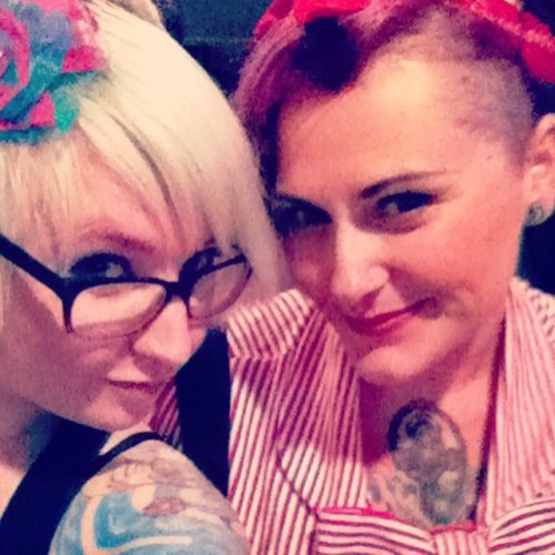 The beautiful Ms.AJ! I always get an evil grin around her. #girlswithtattoos #ladyboner #betty