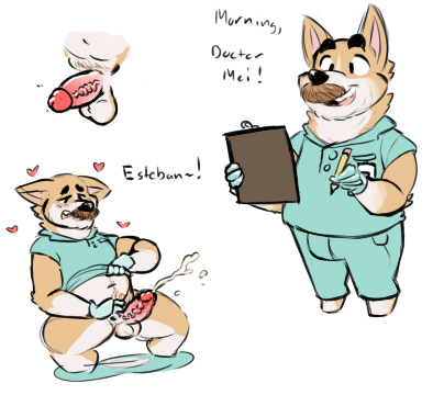 new naughty doctor ocs! Esteban and Rodrick feat. @superlolian’s doctor Mei!