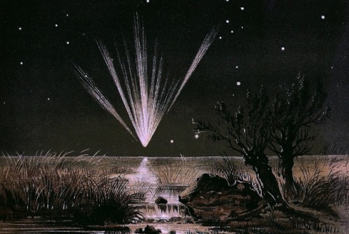 Great Comet of 1861, also known as C/1861 J1 or comet Tebbutt; drawing by E. Weiss