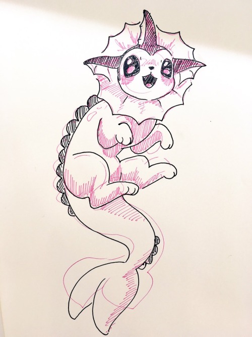 qt-milk:drew some pokemon while waiting around at seatac airport! Caught a horsea, too. :)