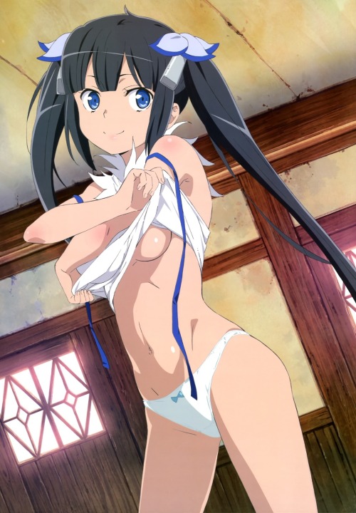 akira-europe:  dress dungeon ni deai wo motomeru no wa machigatteiru darou ka hestia (dungeon) no bra pantsu skirt lift underboob undressing | #318277 | yande.re