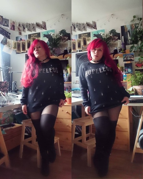 #ootd with my cute sweater from @bidgessons. don’t be fooled by my love for a dark aesthetic, 