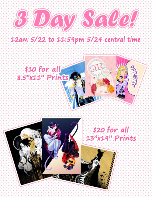 candy-fluffs: Tonight starting at 12pm US central time I’ll be having a sale since all the cons are 