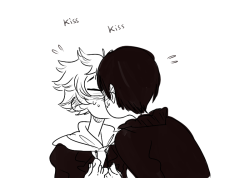 theweetosdoesart:  Kageyama and Hinata experimenting their first french kiss based on my own experience and why i never tried again 