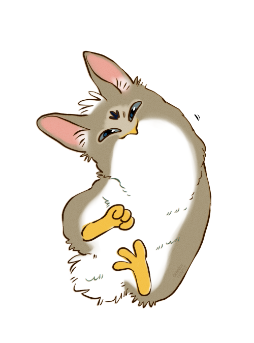 furiouskettle:funny little cat-owl-rabbit-things! (available as stickers! redbubble link)Edit: Yes i know these are furbies thank you very much you can stop telling me
