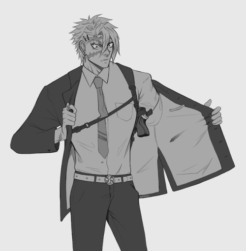 Drew Sanemi again, but with a gun and a suit. he he he he