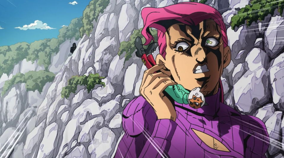 He's just standing there.MENACINGLY!!!, JoJo's Bizarre Adventure