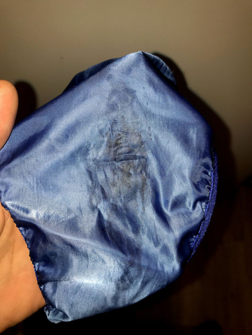 Still warm silky blue nylon panties