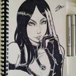 liquidxlead:  X dos tres! #samusduran #copic #sharpie #copics #marvel #marvelcomics #x23 #laurakinney #adamantium #sketchinggrays 