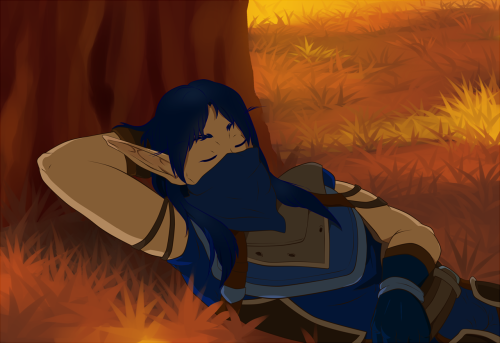 Melaril for @kyro-design by @vrahful, taking a nap in the summer shade!