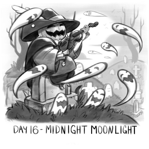 Inktober Day 16- Midnight Moonlight.