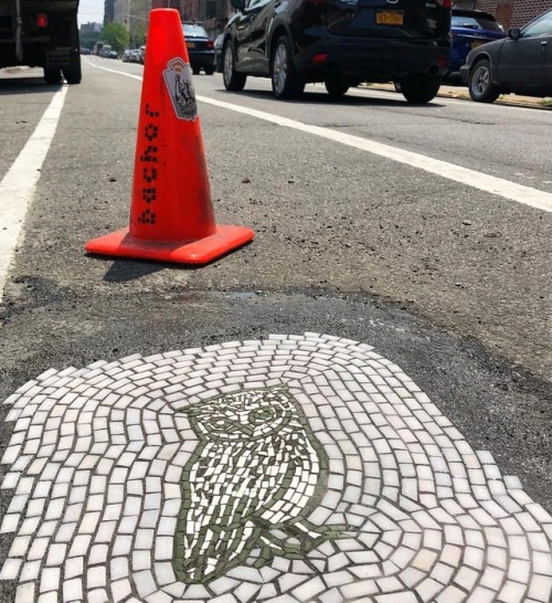 crossconnectmag:  Pothole Installations - Jim Bachor Jim Bachor, born 1964 is known for his contemporary mosaics produced using ancient techniques. More recently, Bachor has become well known for the mosaic art that he has installed in potholes on the