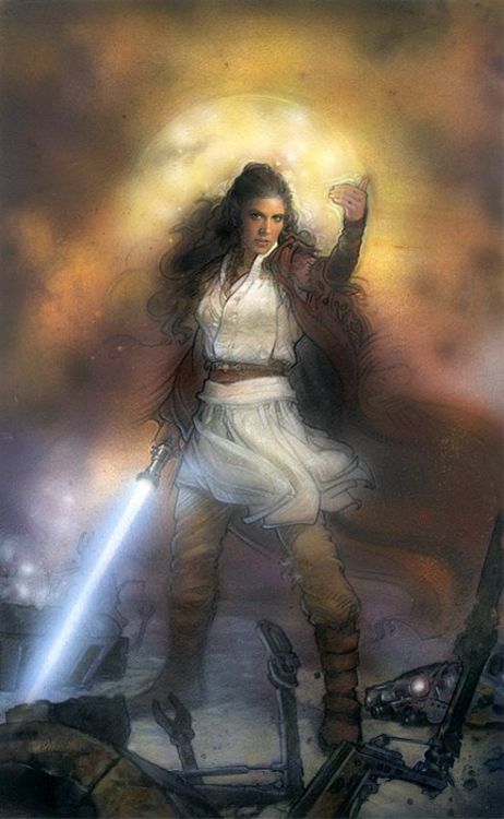 son-of-dathomir:Jedi Leia Organa-Solo; by Terese Nielsen