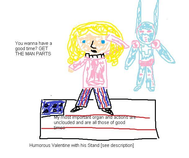 averyshadydolphin:  poorlydrawnanimeandmanga:  Humorous Valentine with his Stand: 