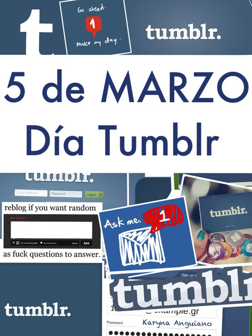 littleprincessbroken:  ladynyancat:  caychocamachomartin:  Día Tumblr  ¿Qué es? Es un día en el que todos traemos un “T” en alguna parte de nosotros ya sea : manos, cara, una playera, algo azul , lo que sea pero con una “T” para poder identificarnos