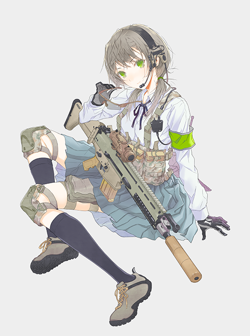 makotokikuchi:  銃少女ならべ | ふゆの※Permission was granted by the artist to upload their works. 