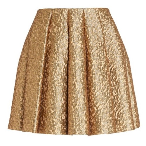 Creatures of the Wind &lsquo;Seville&rsquo; Pleated Metallic Brocade Miniskirt ❤ liked on Po