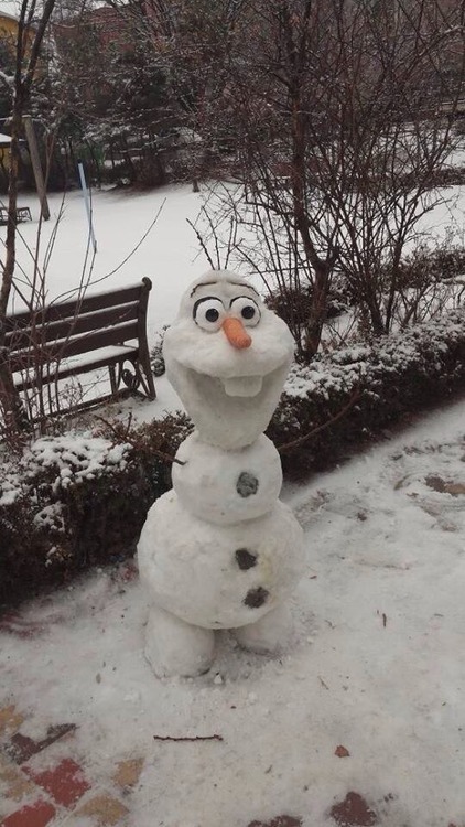 vonlovely:  brazil201:  it snowed again so OLAF came back  OMG 