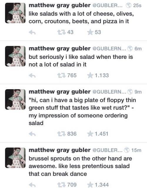 halloweengubler: Matthew and Salad