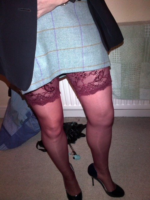 whipmeveryhard:  Dressed and undressed for work. Do you like what I am wearing under
