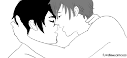 fuwafuwaprincess:  this is a makoharu kissing