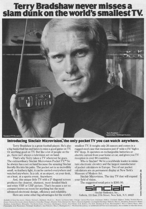 Clive Sinclair, pocket TV Microvision MTV1, 1977. Source