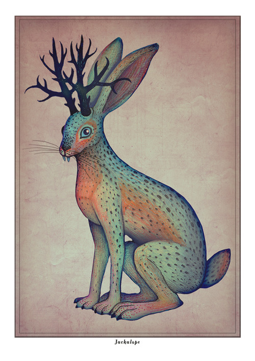 Behold the elusive Jackalope! It was created for the Society6’s ‘Alphabet’ zine ‘J’ piece, but