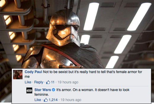 clubjade:   			 						Star Wars is not here for your armor misconceptions. In a response