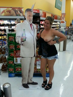 scottnikipowers:  Niki hooked up with the most Interesting man in the world….at least in walmart!