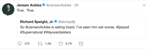 So…Jensen Has Eaten Jared Huh? Tell Us More Richard 👀