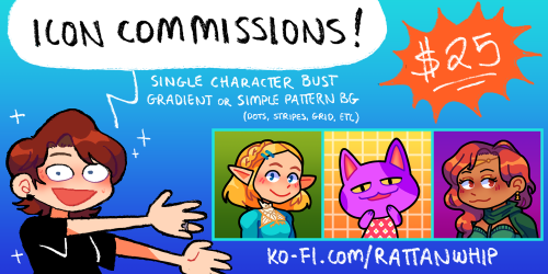 rattanwhip:I’m opening icon commissions!Further details and terms of service can be found on m