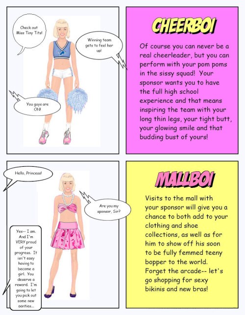 sissyboymichellee: deedickie:crossdressingprincessjessica:andifemmeboi:Which type of sissy are