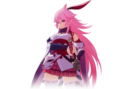 The canon LGBT+ character of today is:Yae Sakura from Honkai Impact 3rd who is a lesbian