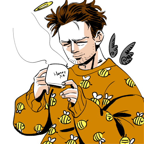 Castiel in a bee sweater for Roz!! Thank you so much!!THATS THE LAST ONE!!!