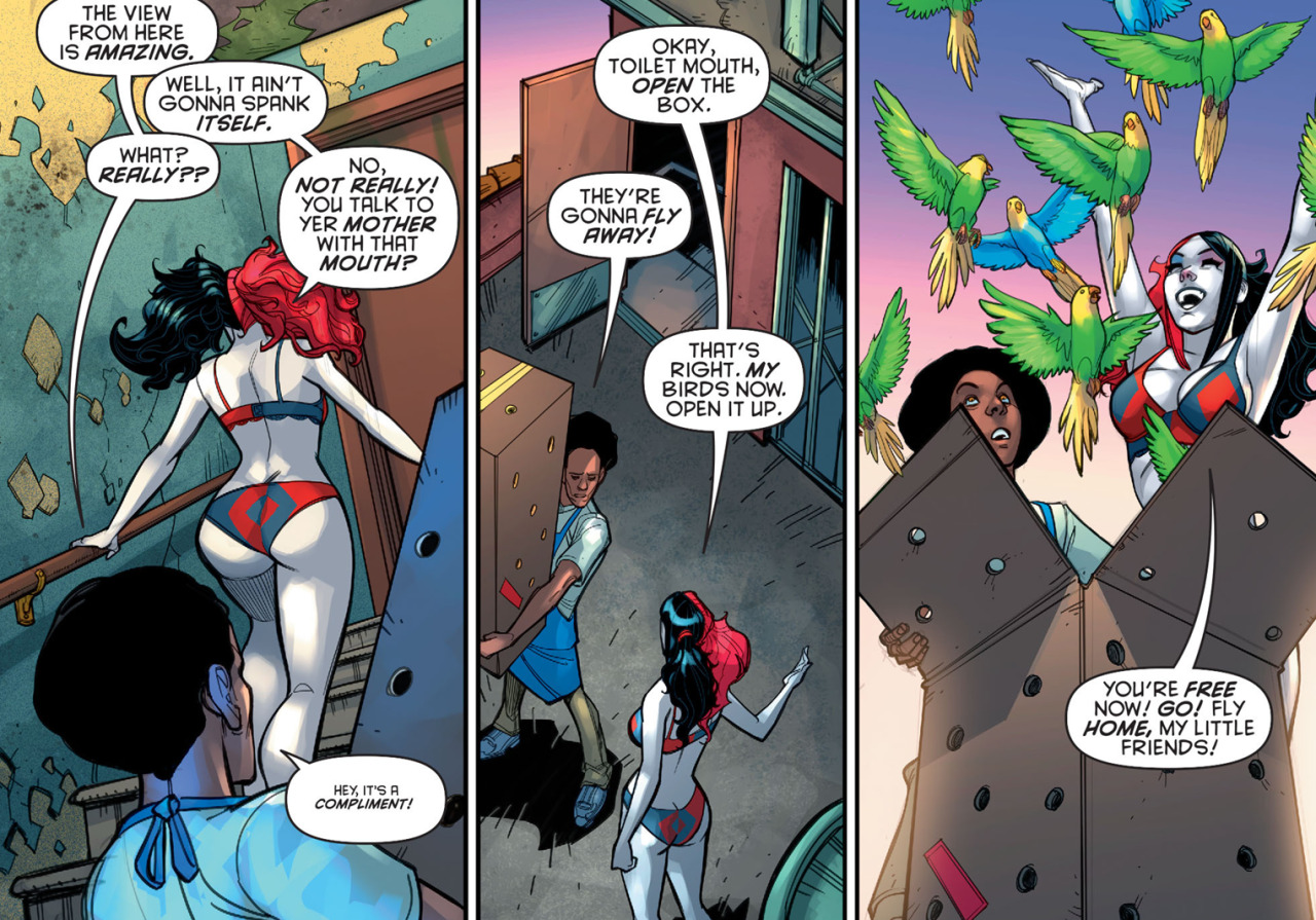 grimphantom:  why-i-love-comics:  Harley Quinn #17 - “The Gang of Harleys!”