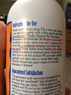 srsfunny:Instruction For Dog Shampoo