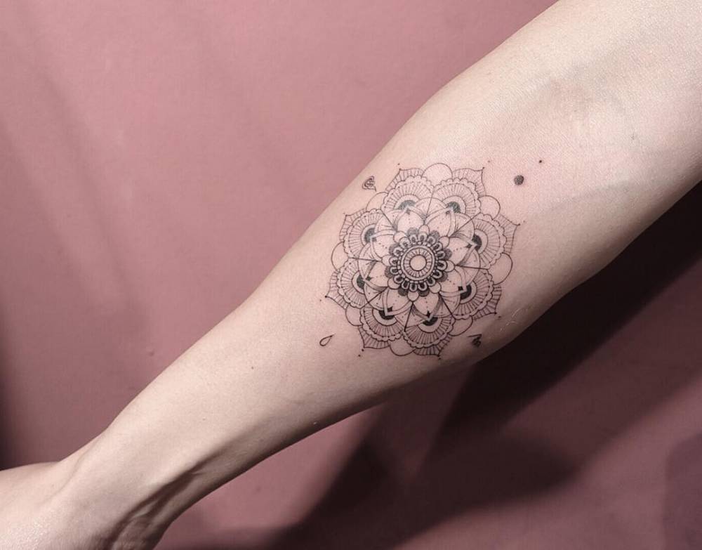 Fine line style mandala tattoo on the right... - Official Tumblr page for  Tattoofilter for Men and Women