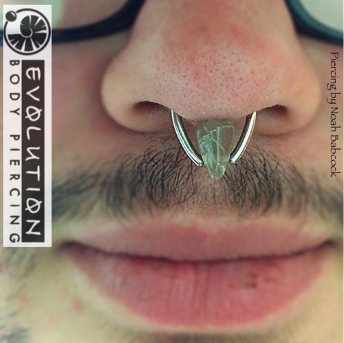 Healing #septumpiercing with jewelry by #evolutionmetalworks and a bit of custom bending. Featuring 