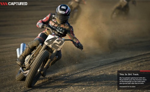 Flattracker, Bryan Smith in this issue of Cycle News. © Yve Assad